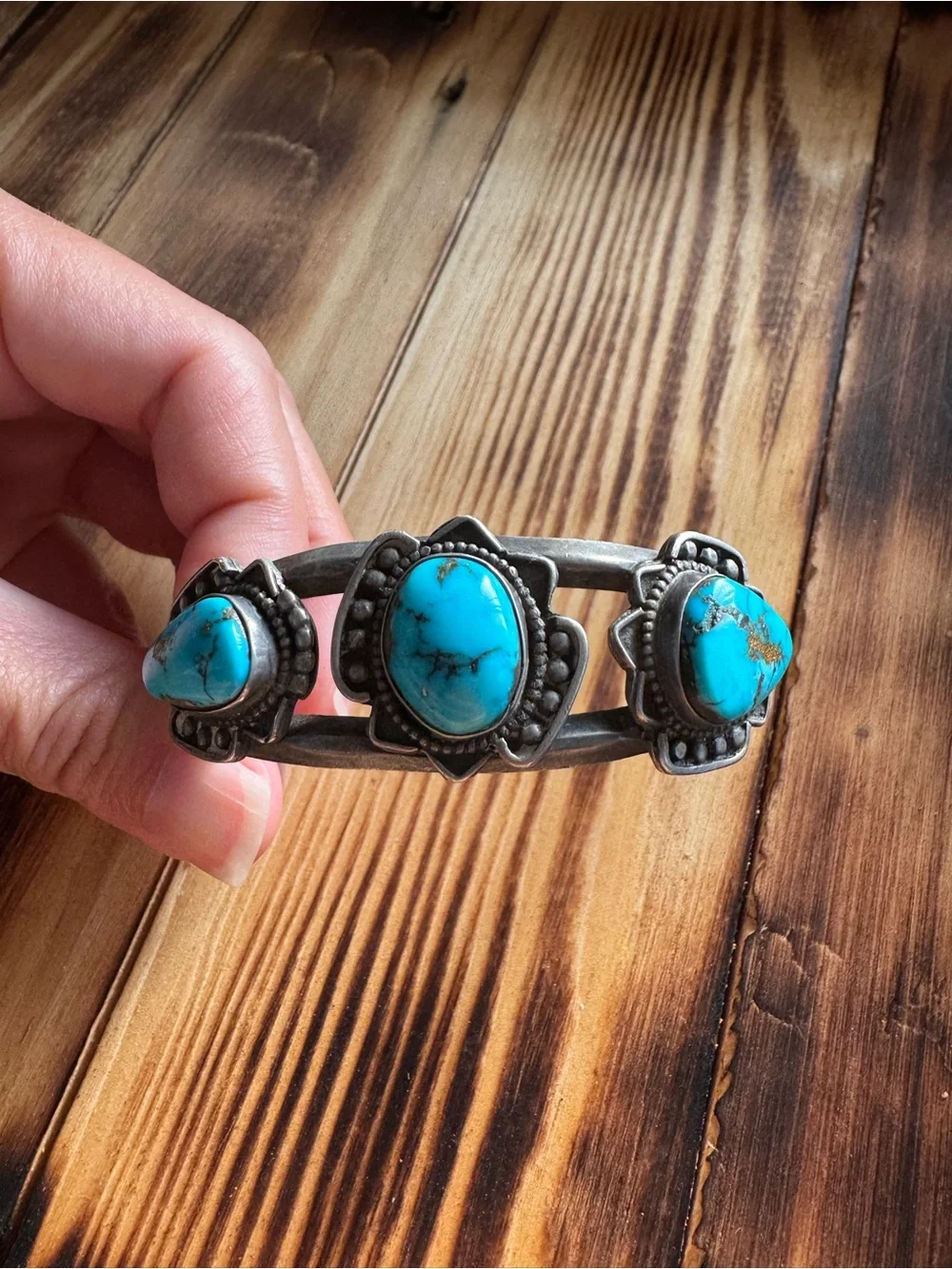 Old Pawn Three Stone Turquoise bracelet
